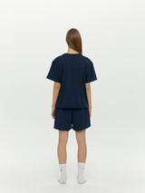 (Unisex) Essential Stretch Fit Half Sleeves PJ Set, Navy
