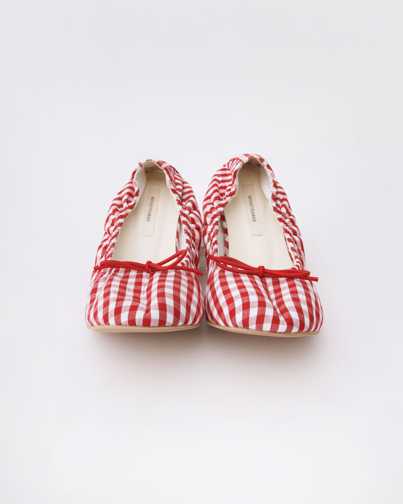 Feebie flat shoes_check red