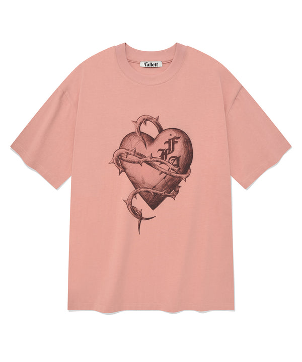 HEART GRAPHIC SHORT SLEEVE PINK