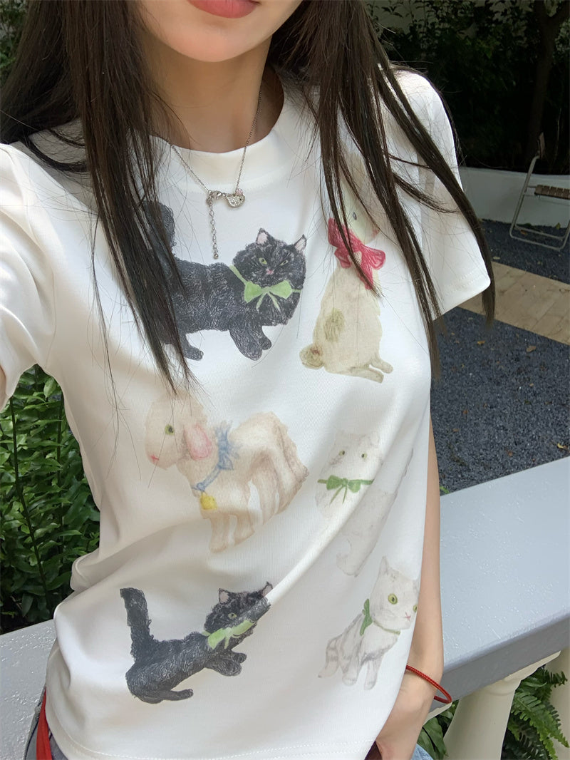 Cutie Animal Short Sleeve T-Shirt