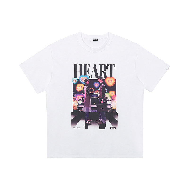 [ULKIN X Tree 13] Artist T-shirt heart white