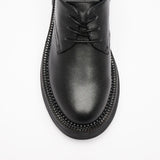 VATIC DERBY LEATHER SHOES BLACK Leather shoes with 45mm thick soles