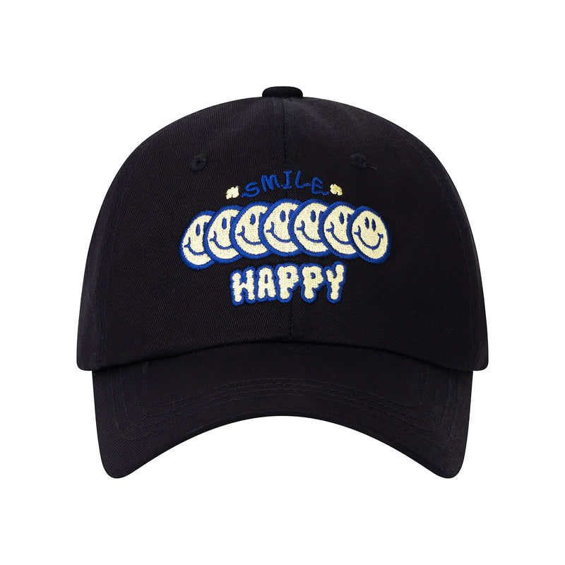 HAPPY SMILES BALL CAP
 - BLACK
