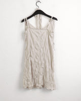 [Muffler set] Lucing Wrinkle Ribbon Strap Sleeveless Dress