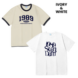【SET】OUR 1989 Cool Cotton Ringer Short Sleeves (SRSSTD-0004)（IVORY）+ILLUSION Cool Cotton Overfit Short Sleeves(SISSTD-0072)
