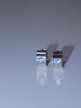 All surgical steel bold heart cubic ring earrings