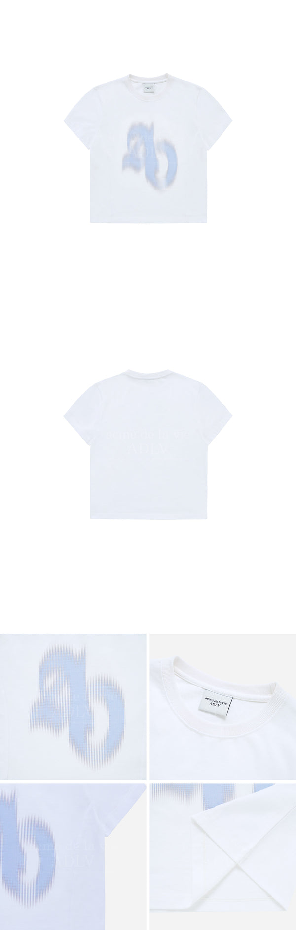 [24SS] シンボルハーフトーンプリントクロップショートスリーブTシャツ（ホワイト）