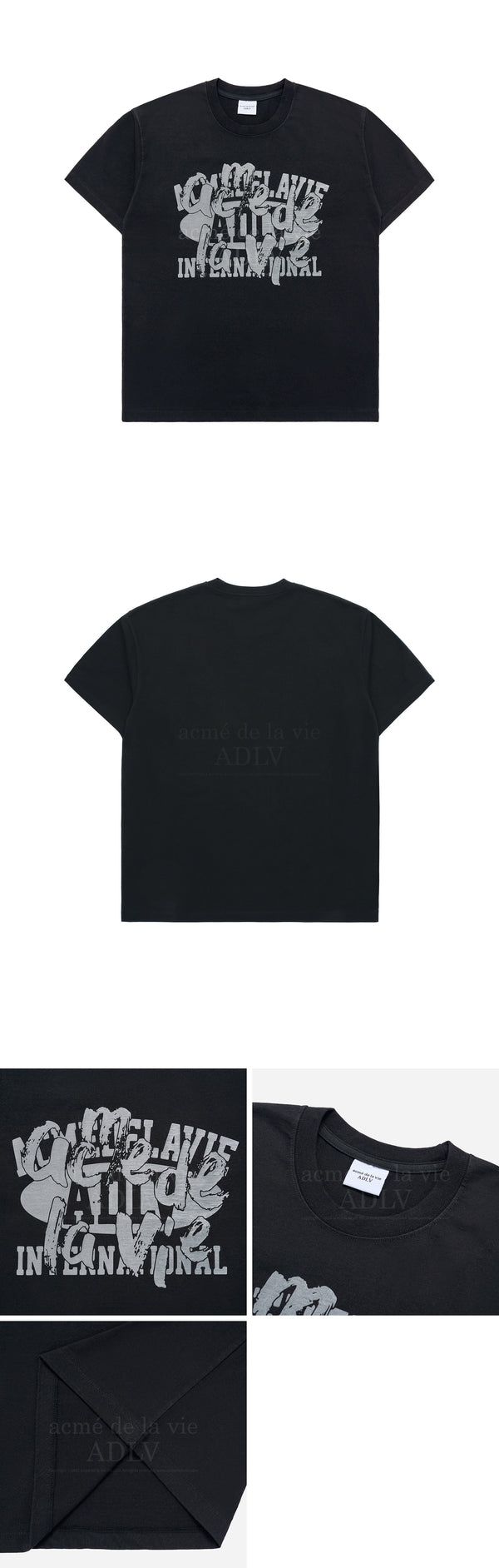 [24SS]  レイヤオールドスクールプリンティングショートスリーブTシャツ（ブラック）