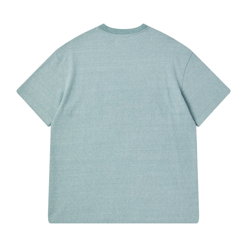 [COLLECTION LINE] PEARL LOGO HEAVY WEIGHT GARMENT COTTON T-SHIRT TEAL BLUE