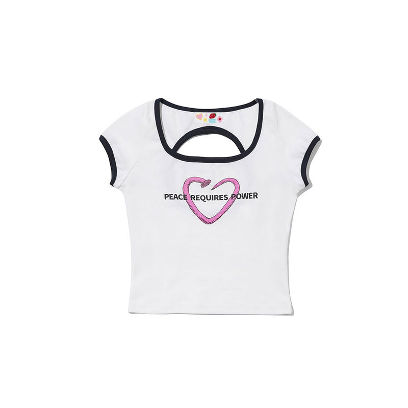BN Heart Back cut-out crop T-shirt  [2Color]