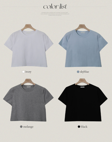 Daily Crop Short Sleeve T-shirt (4color)