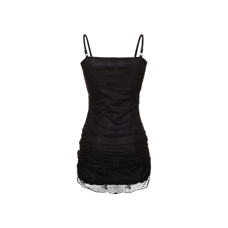 [BettyBoop] Shirring Lace Slip Mini Dress_(2 Colors)
