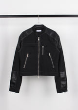 LEATHER PATCH RIDER JACKET