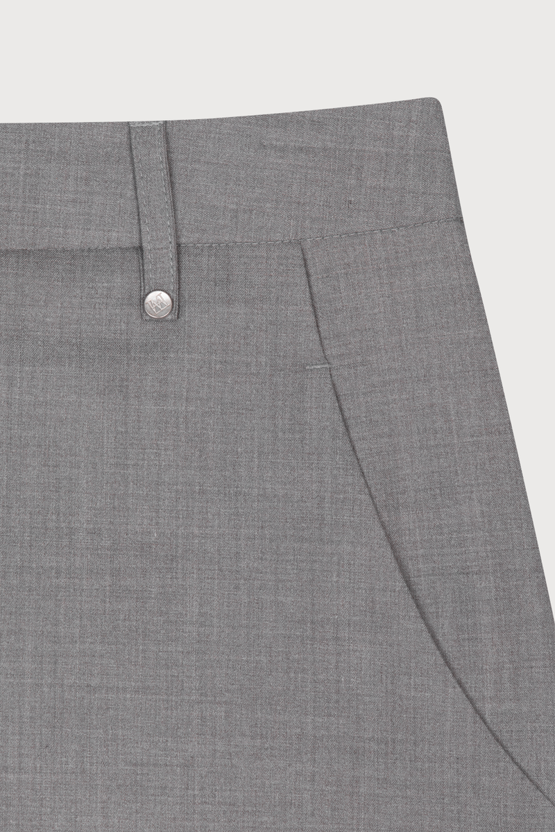 Slim Detail  Maxi Skirt Gray