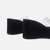 10cm high wedge high heel transparent slipper 