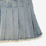 Rosea オフショルダーデニムジップアップ+スカートセット
