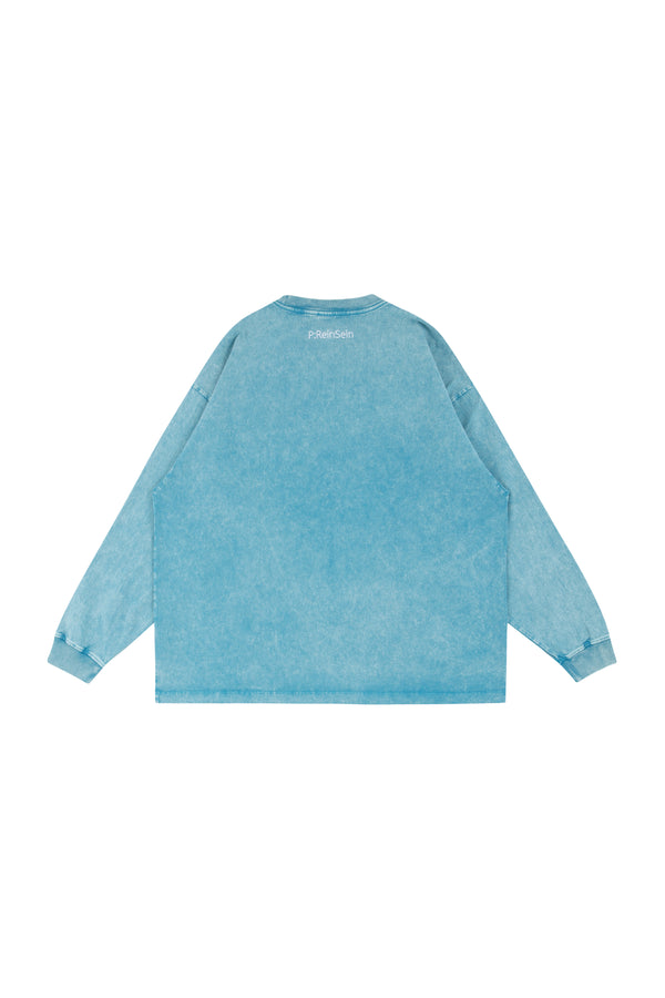 Blue Pigment Long Sleeve T-shirt