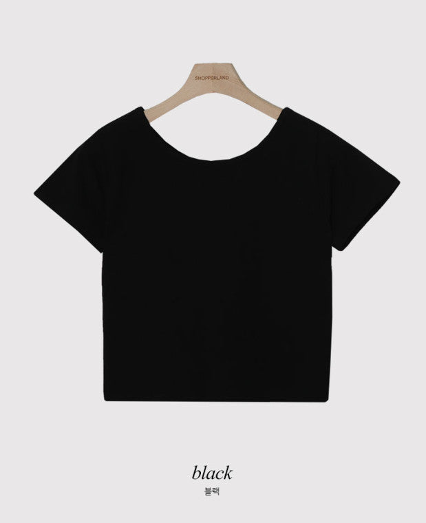 Daily Basic Crop Short Sleeve T-shirt (6color)