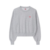 Heart Logo Cropped Sweatshirt _ Ash Grey