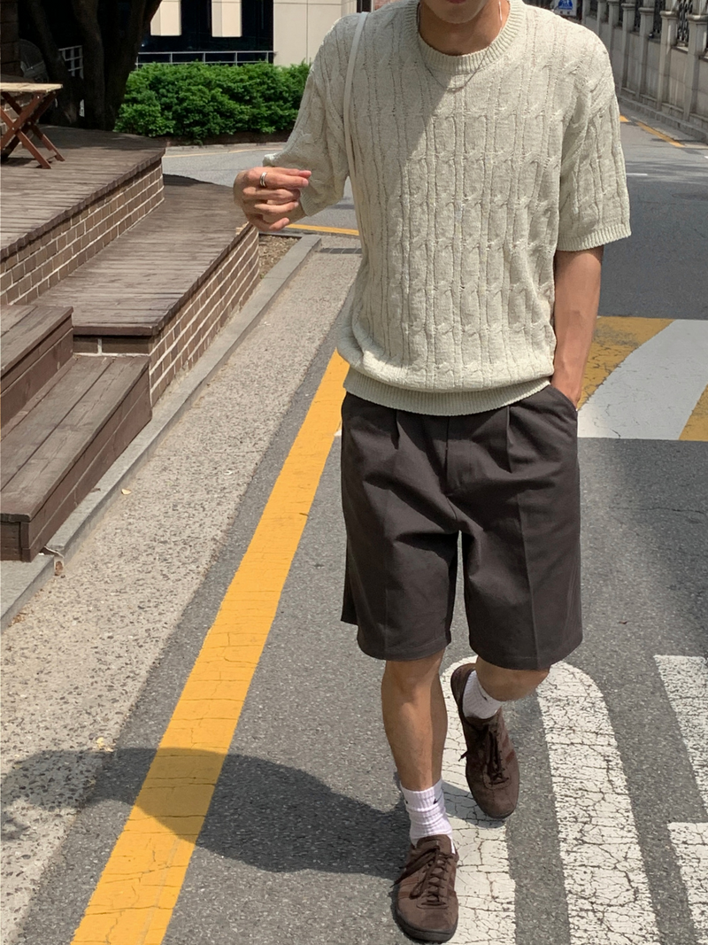 Summer cable half knit
