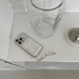 long ribbon MagSafe card case + Magsafe phone case [white]