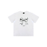 メタリックリボンTシャツ - WHITE