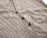 [MADE] Tibot Vintage Button V-Neck Ribbed Hooded Sweatshirt