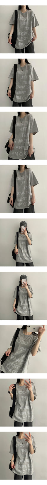 Here Lettering Oversized Fit Short Sleeve Tee