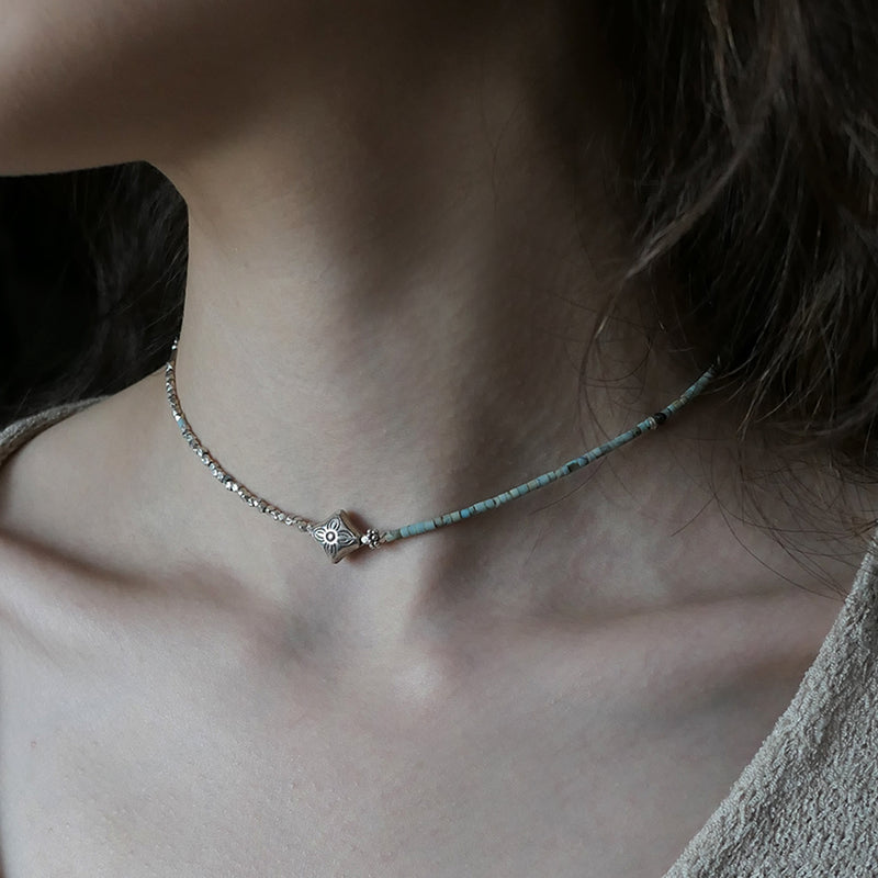 Diamond Howlite Necklace(2COLOR)