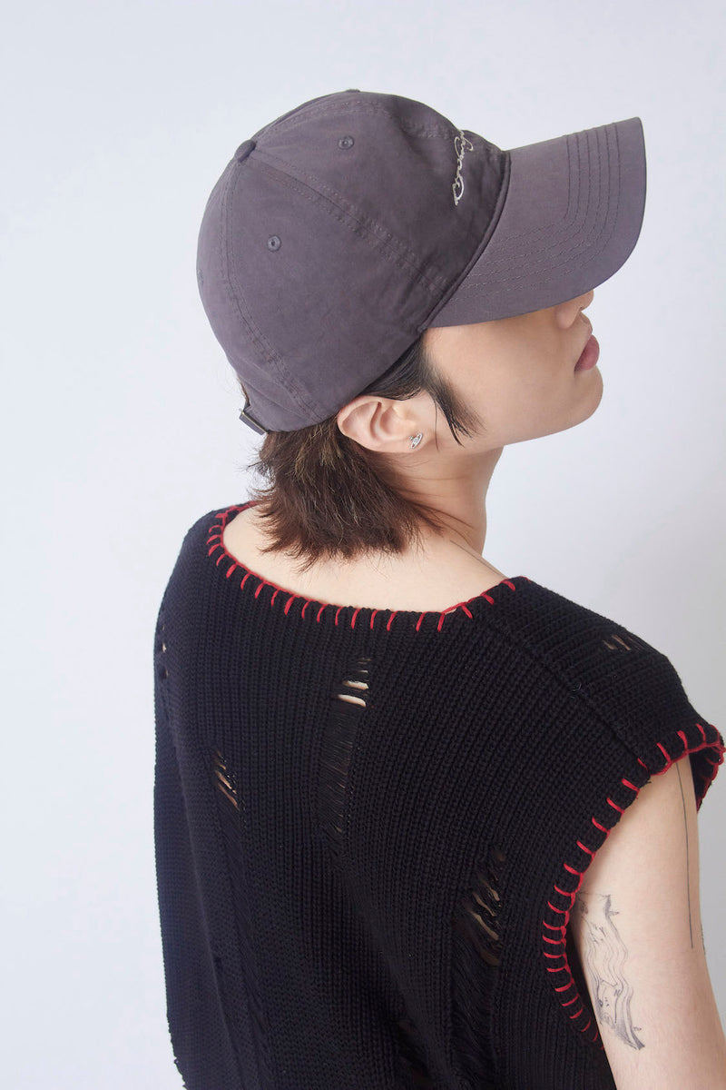 EMBROIDERY WASHED CAP