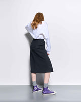 DOZI - Pinched Midi Skirt _ Charcoal
