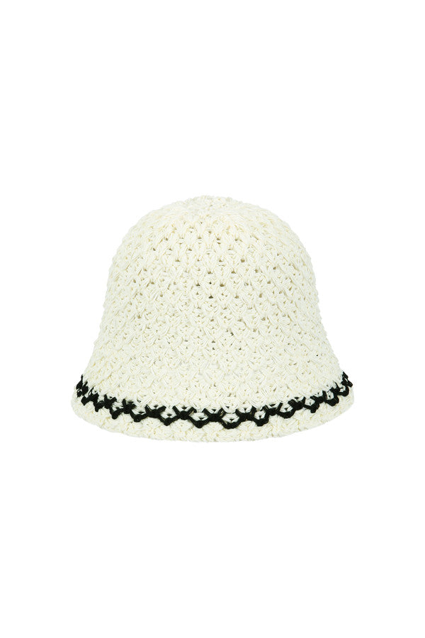 X Ivory Summer Knit Bucket Hat X