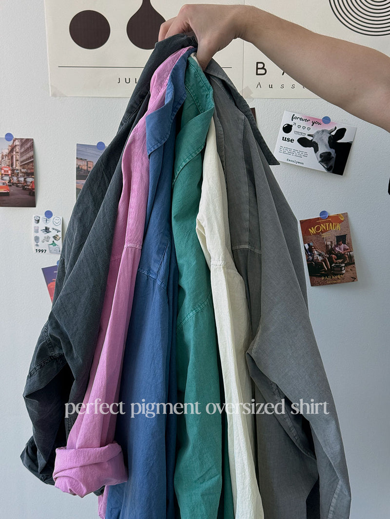 パーフェクトカラーピグメントオーバーシャツ (7color)