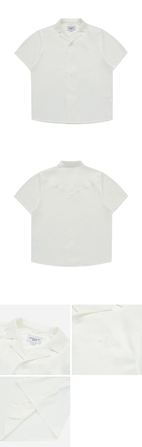 [24SS] シンボルロゴサテンショートスリーブシャツ（ホワイト）
