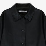 Leather Half Coat Black