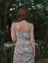 Watercolor shirring sleeveless dress (Mix ivory)