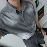 ASCLO Coolever Musclefit Short Sleeve Denim Shirt (3color)