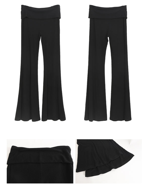 Low flare banding bootcut pants