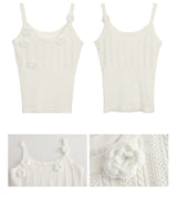 Lily knitted flower sleeveless top