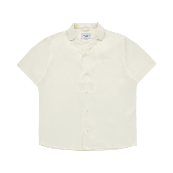 [24SS] シンボルロゴサテンショートスリーブシャツ（クリーム）