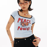 PEACE クロップtシャツ