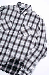 BBD Classic Smile Logo Layered Check Shirt (White)