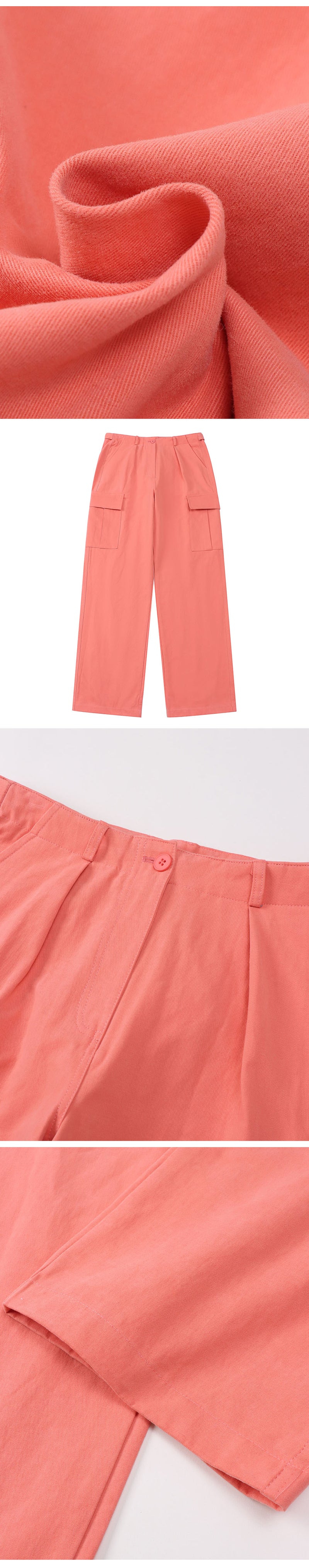 Coral pocket wide pants