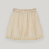 Cream Nylon Pumpkin Skirt