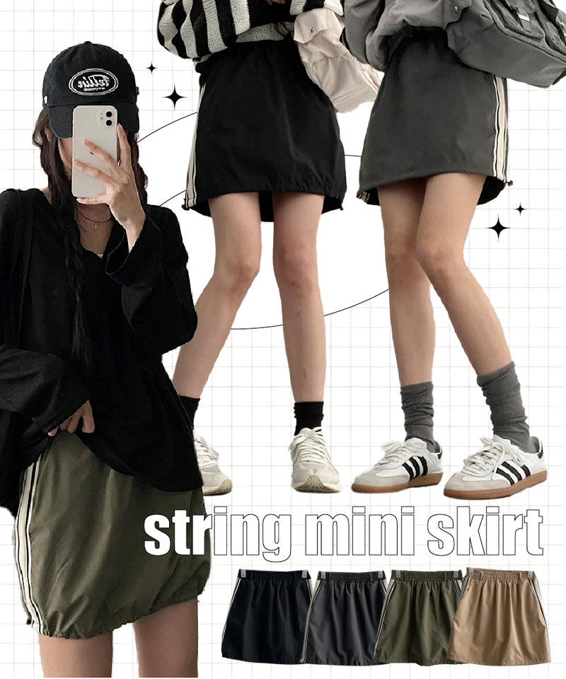 キノライン裾ストリングミニスカート