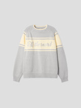 Lettering mix-color long sleeves knit 3color