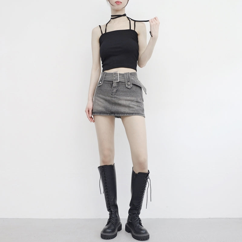 Hibby Big Belt Ultra Mini Skirt (belt set)