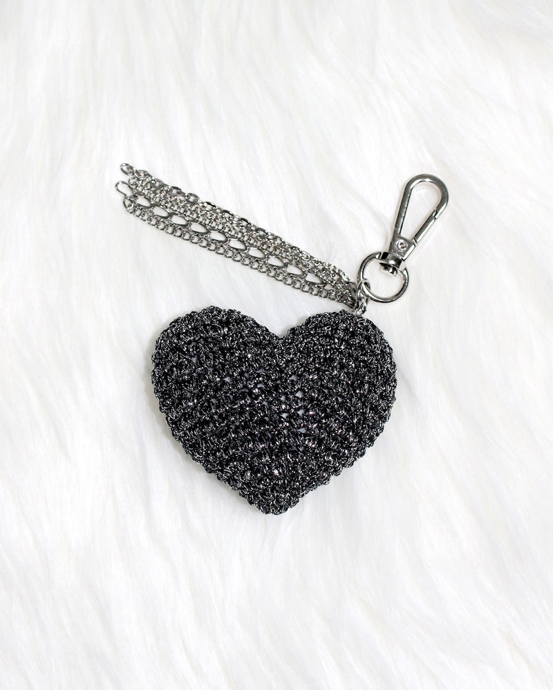 cupid heart keyring (black)