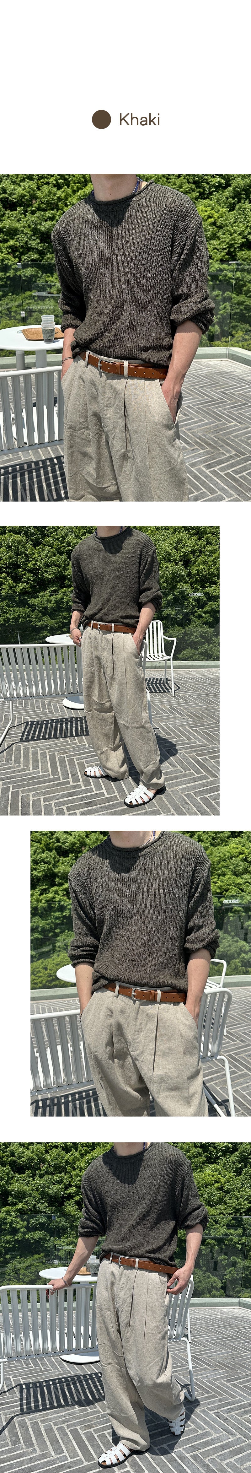 [S/S] Hazzi boucle linen round neck knit(4color)