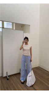 Pure Pattern Check Cotton Casual Pants